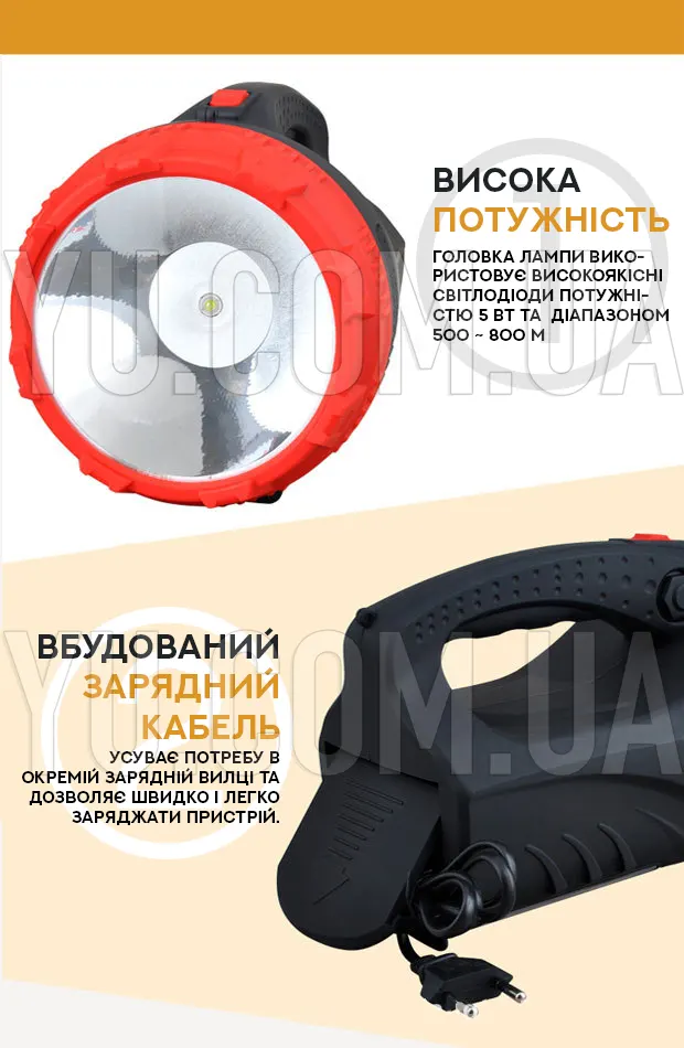 Переносний ліхтар із прожектором WimpeX WX-2829TP Переносний ліхтар із прожектором WimpeX WX-2829TP